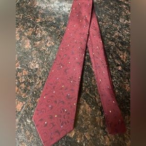 ROCHAS PARIS 100% silk made in France tie burgundy